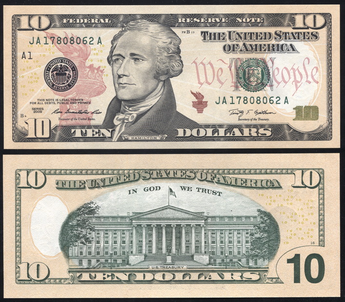Банкнота номиналом 10 долларов