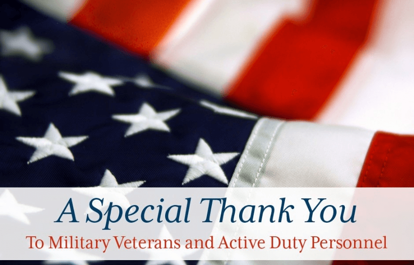 A special thank you to military veterans