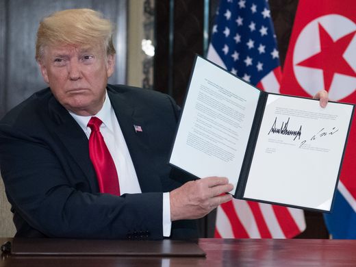 Donald Trump signed an accordance with Kim Jong-Un