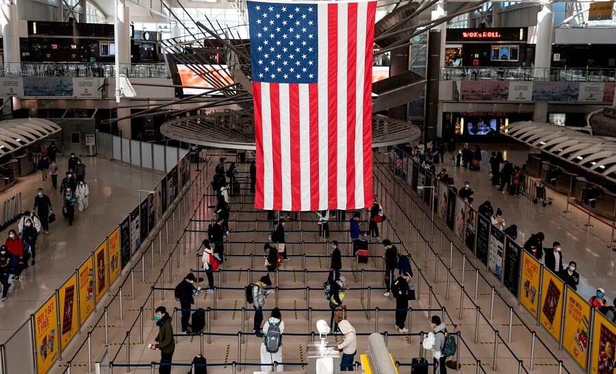 Омикрон в США. Аэропорт JFK, Нью-Йорк